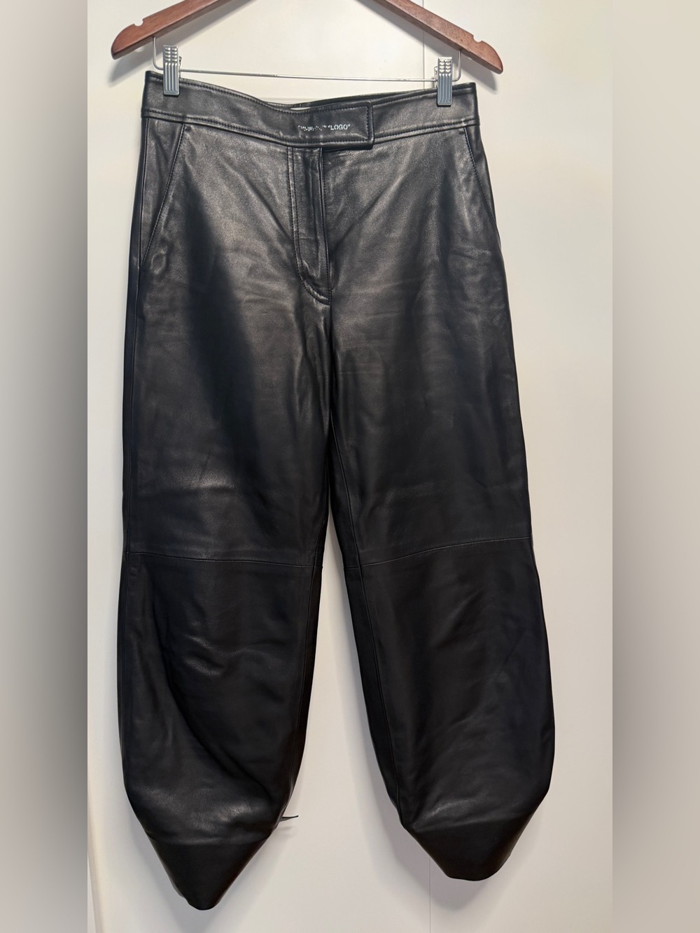 Off White Black Leather Women’s pants
